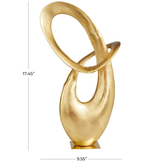 17" Gold Aluminum Abstract Sculpture